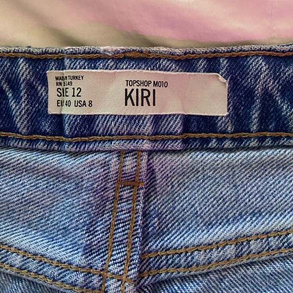 TopShop High Rise Cut Off Jean Shorts - Picture 4 of 5